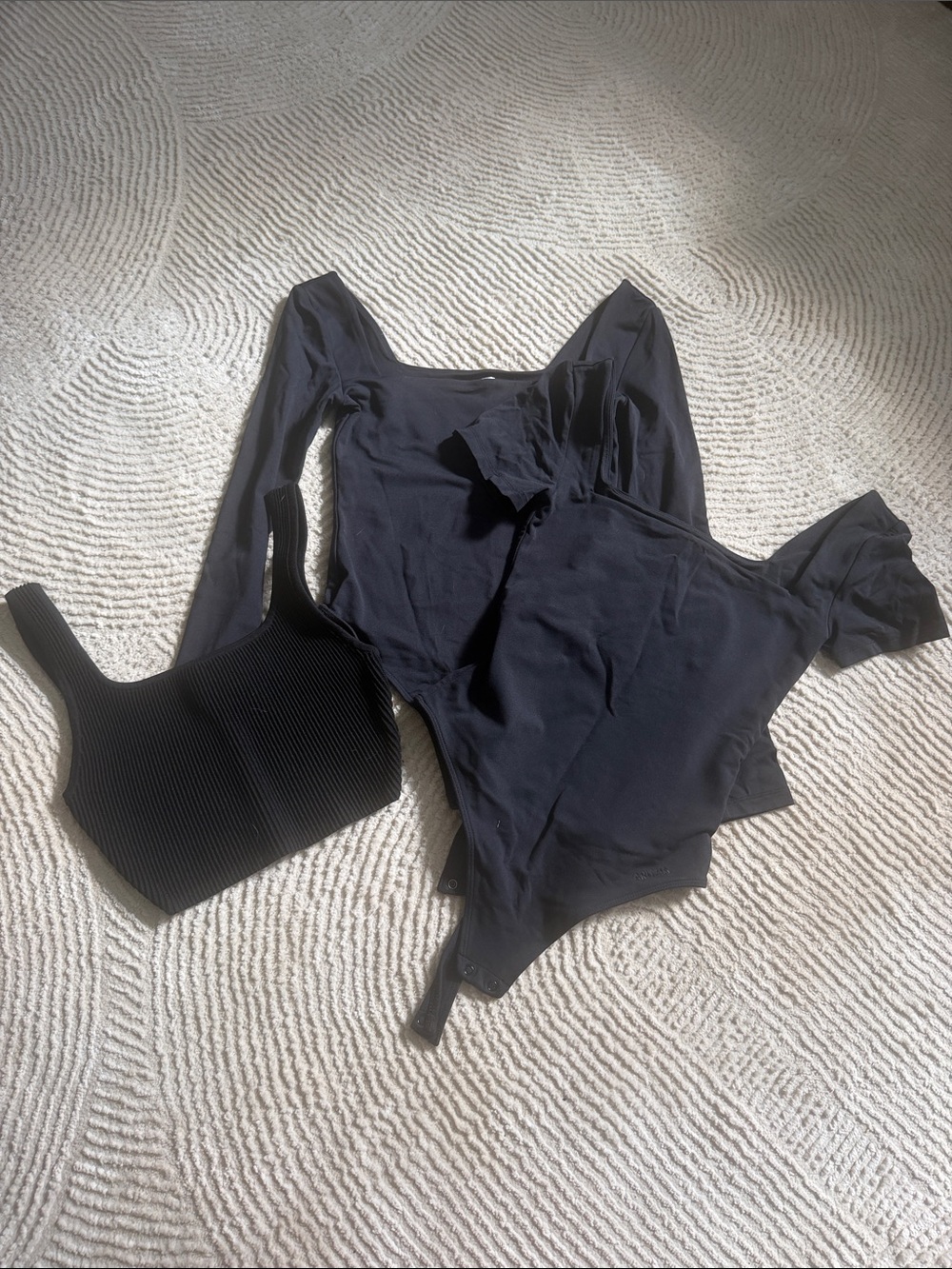 Aritzia Classic Black Women’s Bodysuits and Top bundle